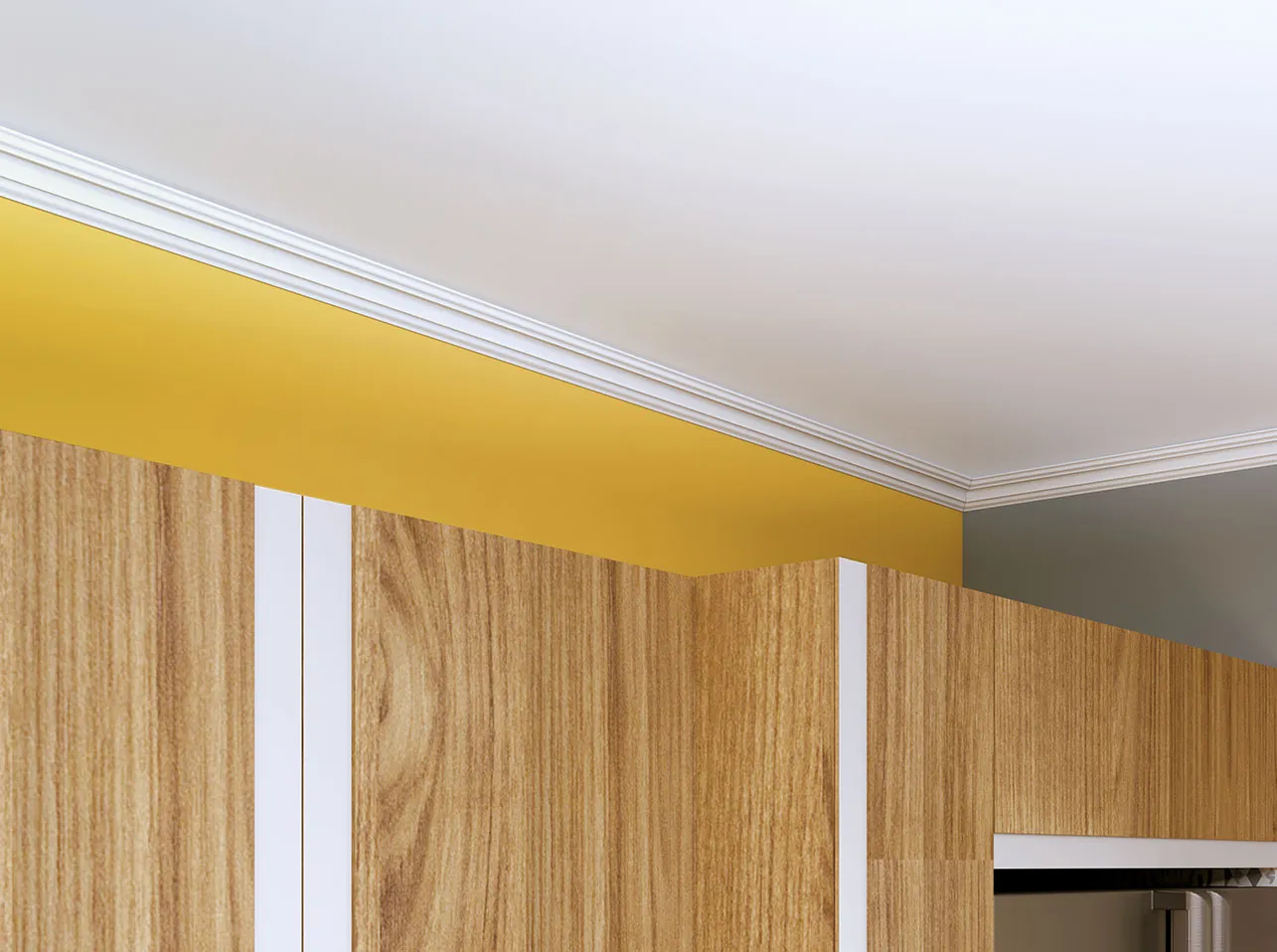 Moulure modèle UPSOLU UP27 pour plafond ou mur en polystyrène, appliquée avec de la colle, résistante à l'humidité.